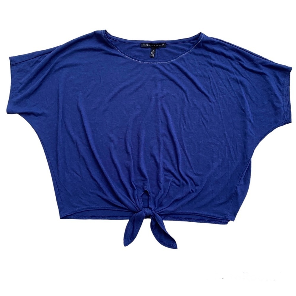 White House Black Market Blue Tie Box Top Blue Medium